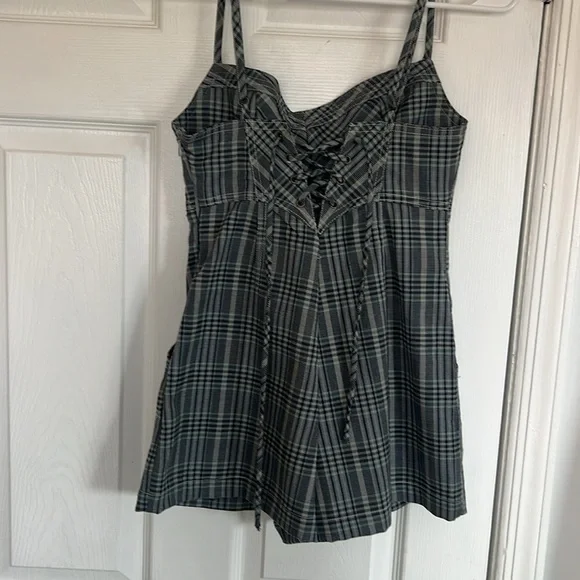 URBAN OUTFITTERS XS ROMPER FLANNEL STYLE ROMPER CUTE UO CUTE MINI DRESS ROMPER - Picture 7 of 16